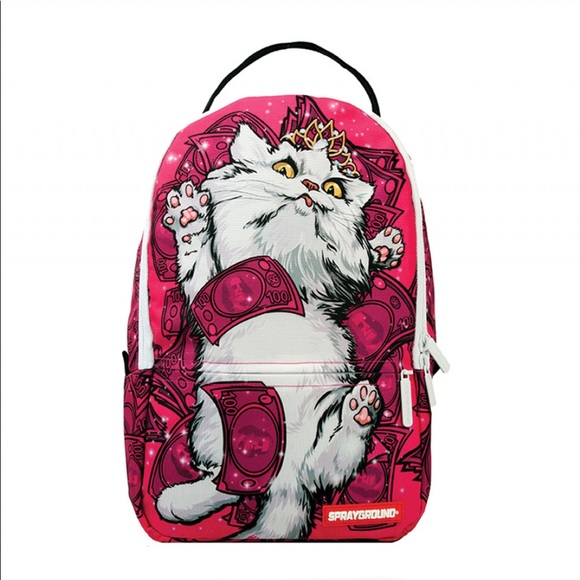 Sprayground Handbags - Pink Cat Money Sprayground Backpack